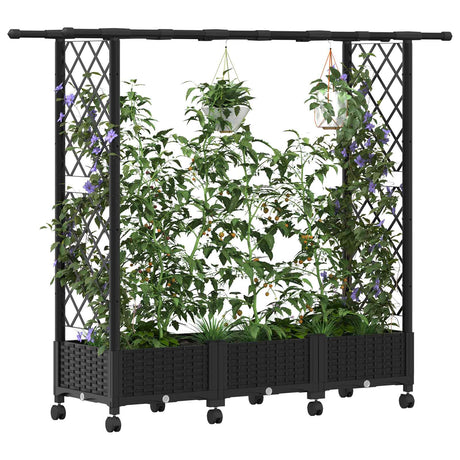 Vidaxl verhoogd bed met trellis en dak zwart 164 x 40 x 127 cm pp