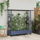Vidaxl verhoogd bed met trellis en dak grijs 164 x 40 x 127 cm pp