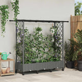 Vidaxl verhoogd bed met trellis en dak lichtgrijs 164 x 40 x 127 cm pp