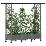 Vidaxl verhoogd bed met trellis en dak lichtgrijs 164 x 40 x 127 cm pp