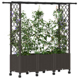 Vidaxl verhoogd bed met trellis en dak bruin 162,5 x 40 x 142 cm pp