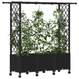 Vidaxl verhoogd bed met trellis en dak zwart 162,5 x 40 x 142 cm pp