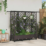 Vidaxl verhoogd bed met trellis en dak bruin 164 x 40 x 127 cm pp