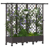 Vidaxl verhoogd bed met trellis en dak bruin 164 x 40 x 127 cm pp