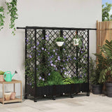 Vidaxl verhoogd bed met trellis en dak zwart 164 x 40 x 127 cm pp