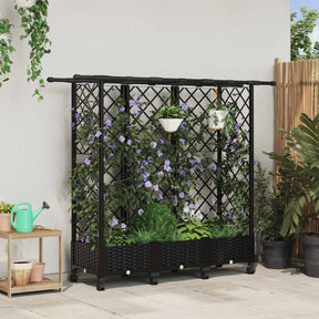 Vidaxl verhoogd bed met trellis en dak zwart 164 x 40 x 127 cm pp