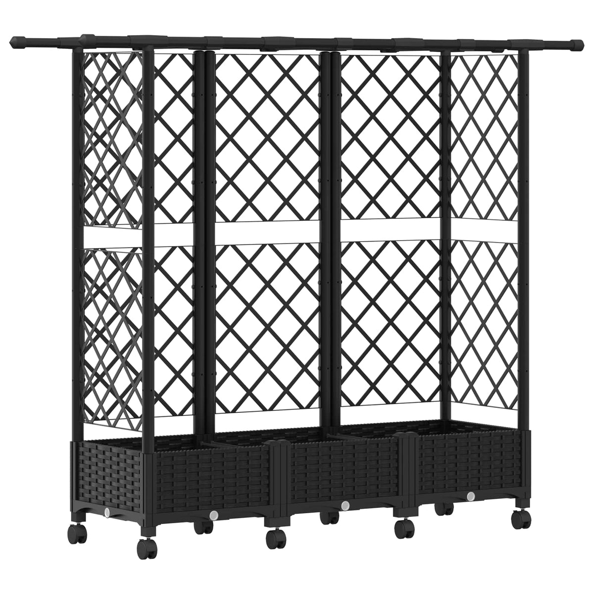 Vidaxl verhoogd bed met trellis en dak zwart 164 x 40 x 127 cm pp