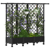 Vidaxl verhoogd bed met trellis en dak zwart 164 x 40 x 127 cm pp