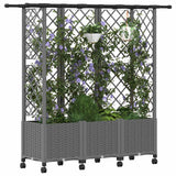 Vidaxl verhoogd bed met trellis en dak lichtgrijs 163,5 x 40 x 142 cm