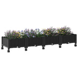 Vidaxl tuinschaal met wielen zwart 160 x 40 x 29 cm pp