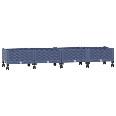 Vidaxl tuinschaal met wielen blauw grijs 160 x 40 x 29 cm pp
