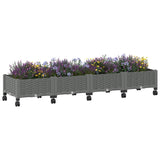 Vidaxl tuinschaal met wielen lichtgrijs 160 x 40 x 33 cm pp
