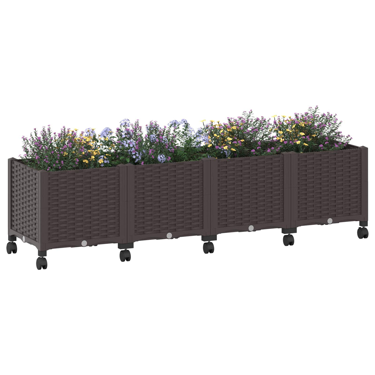 Vidaxl tuinschaal met wielen bruin 160 x 40 x 44 cm pp