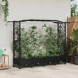 Vidaxl verhoogd bed met trellis en dak zwart 207 x 40 x 129 cm pp