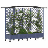 Vidaxl verhoogd bed met trellis en dak grijs 203,5 x 40 x 129 cm pp