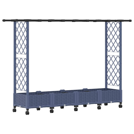 Vidaxl verhoogd bed met trellis en dak grijs 203 x 40 x 127 cm pp