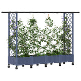 Vidaxl verhoogd bed met trellis en dak grijs 203 x 40 x 127 cm pp