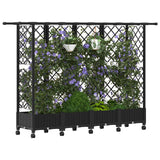 Vidaxl verhoogd bed met trellis en dak zwart 202,5 x 40 x 127 cm pp