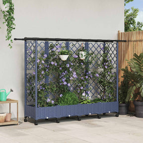 Vidaxl verhoogd bed met trellis en dak grijs 202,5 x 40 x 127 cm pp