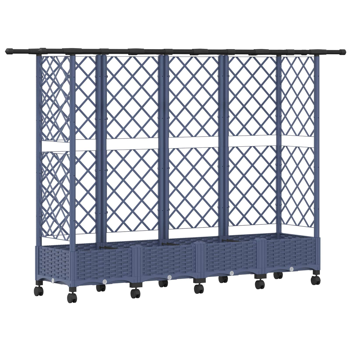 Vidaxl verhoogd bed met trellis en dak grijs 202,5 x 40 x 127 cm pp