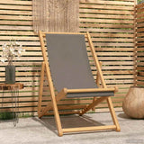 Vidaxl strandstoel taupe massief teakhout