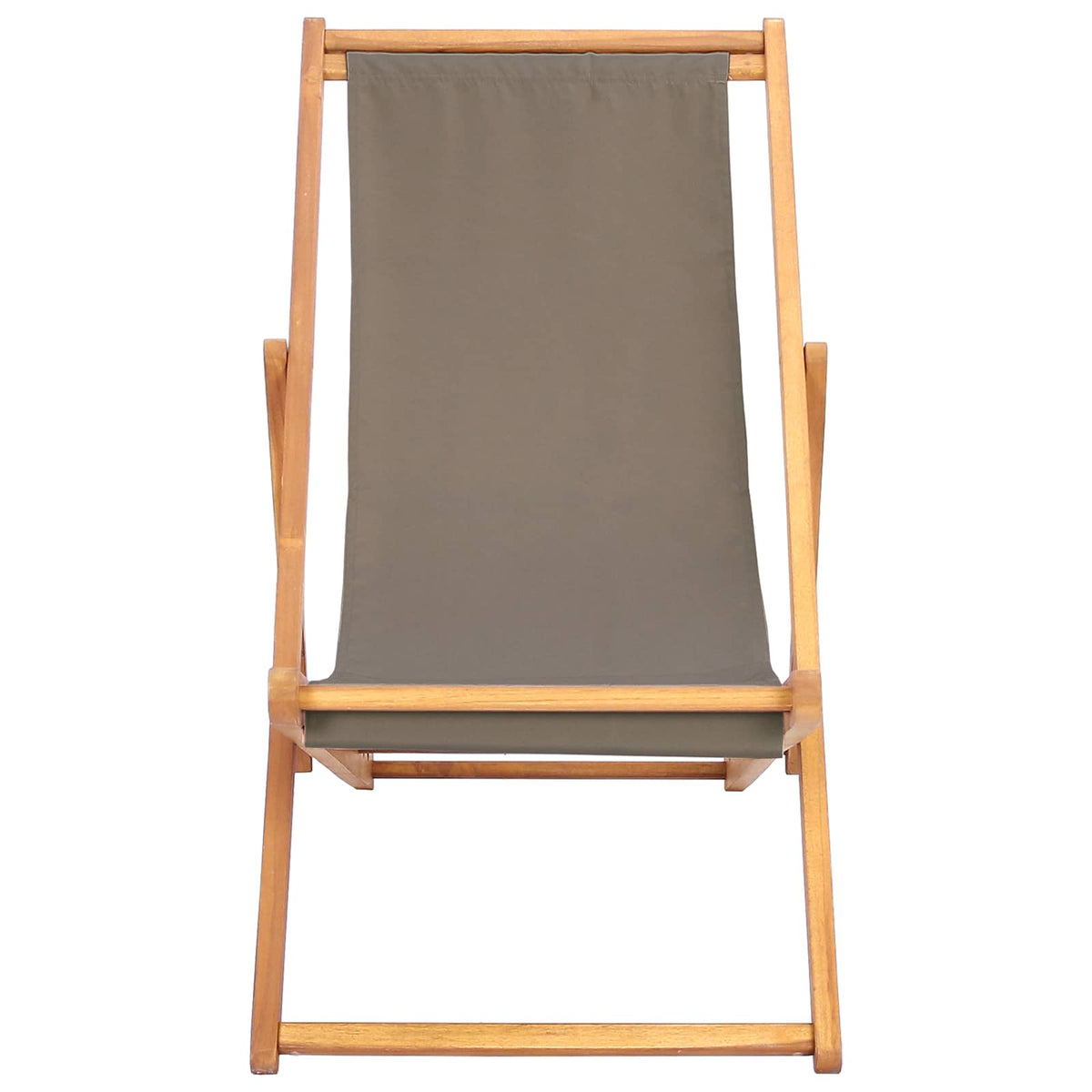 Vidaxl strandstoel taupe massief teakhout