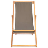Vidaxl strandstoel taupe massief teakhout