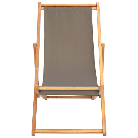 Vidaxl strandstoel taupe massief teakhout