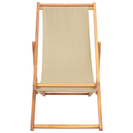 Vidaxl strandstoel beige massief teakhout