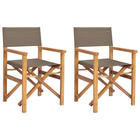 Vidaxl directeursstoel 100% polyester massief teak