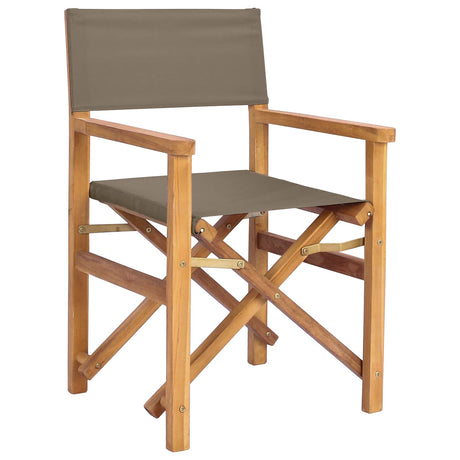 Vidaxl directeursstoel 100% polyester massief teak