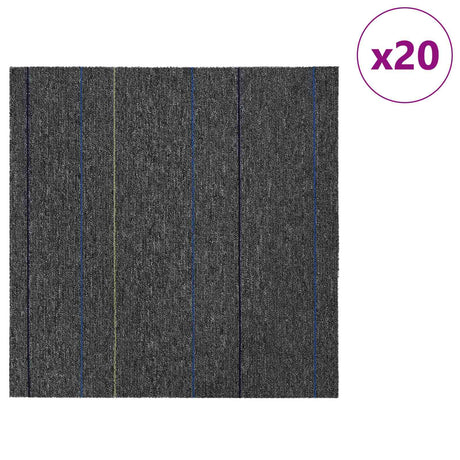 Vidaxl vloertegel midden grijs met strepen 50 x 50 cm 20 st