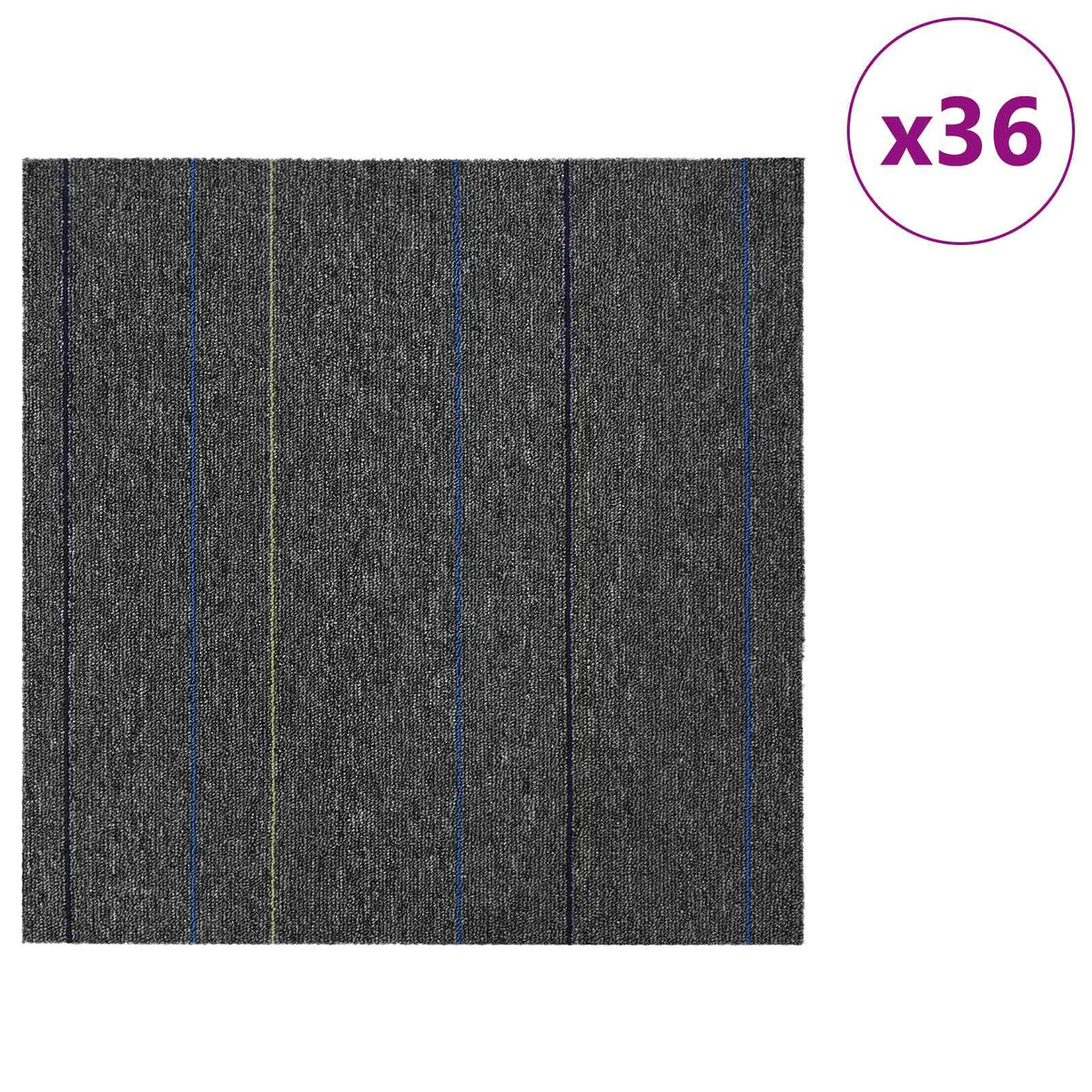 Vidaxl vloertegel midden grijs met strepen 50 x 50 cm 36 st
