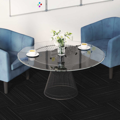 Vidaxl vloertegel gestreept donkergrijs 50 x 50 cm 4 st pp en bitumen