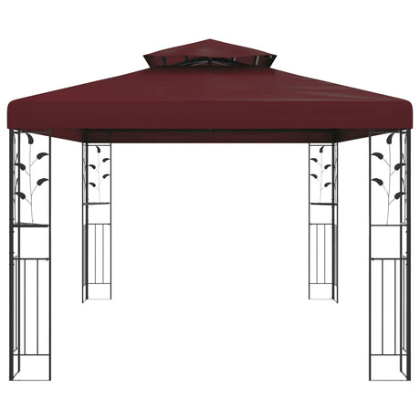 Vidaxl paviljoen 3,97 x 2,96 x 2,68 m wijnrood polyester en staal