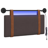 Vidaxl hangend hoofdbord met led-verlichting donkerbruin antiek pu
