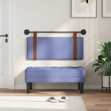 Vidaxl hangend hoofdbord met led-verlichting jeans blauw antiek pu