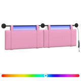 Vidaxl hangend hoofdbord roze stof