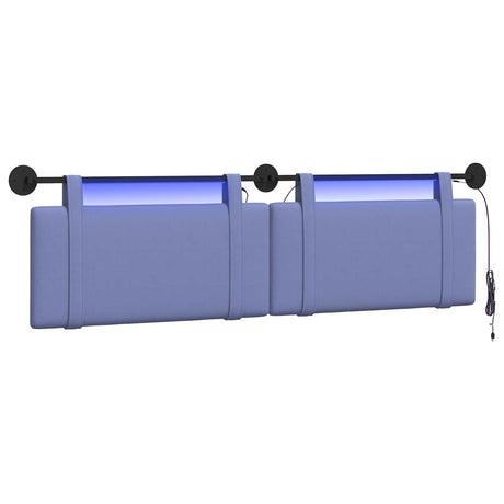 Vidaxl hangend hoofdbord jeans blauw stof