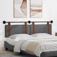 Vidaxl hangend hoofdbord met led-verlichting donkergrijs antiek pu