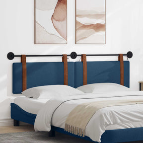 Vidaxl hangend hoofdbord met led-verlichting blauw antiek pu