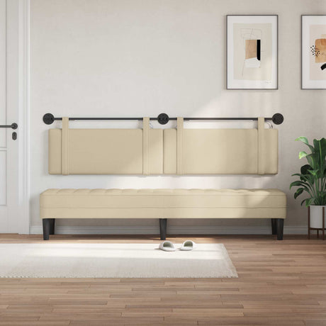 Vidaxl hangend hoofdbord crèmekleurig stof