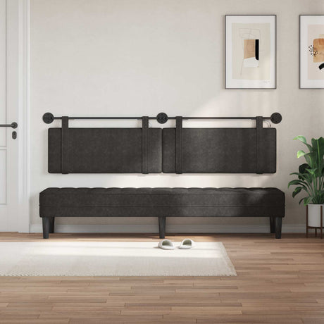 Vidaxl hangend hoofdbord zwart antiek pu
