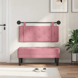 Vidaxl hangend hoofdbord met led-verlichting roze fluweel