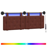 Vidaxl hangend hoofdbord glanzend bruin antiek pu