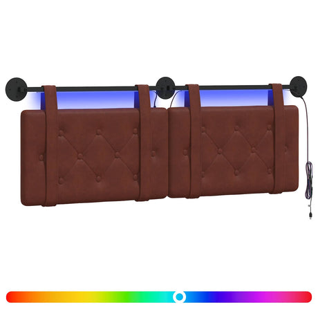 Vidaxl hangend hoofdbord glanzend bruin antiek pu