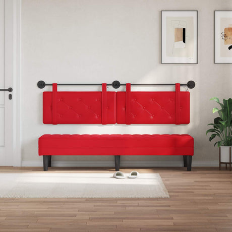 Vidaxl hangend hoofdbord met led-verlichting rood kunstleer