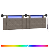 Vidaxl hangend hoofdbord grijs antiek pu