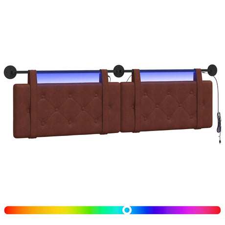 Vidaxl hangend hoofdbord glanzend bruin antiek pu