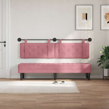 Vidaxl hangend hoofdbord met led-verlichting roze fluweel